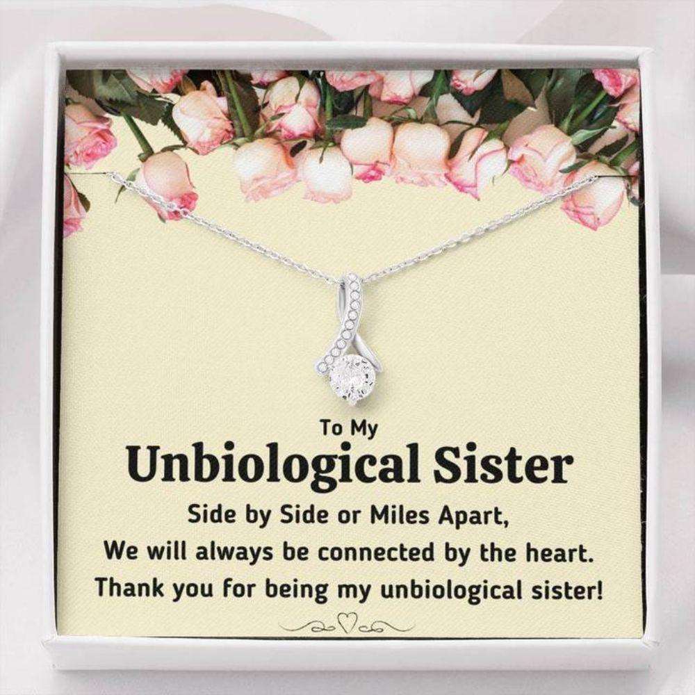 Sister Necklace, To My Unbiological Sister Œconnected By The Heart” Necklace Gift Gifts For Friend Rakva