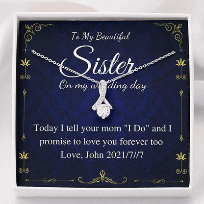 Sister Necklace, To Sister Gift From Groom, Rehearsal Dinner,Wedding Necklace From Brother Gifts For Friend Rakva