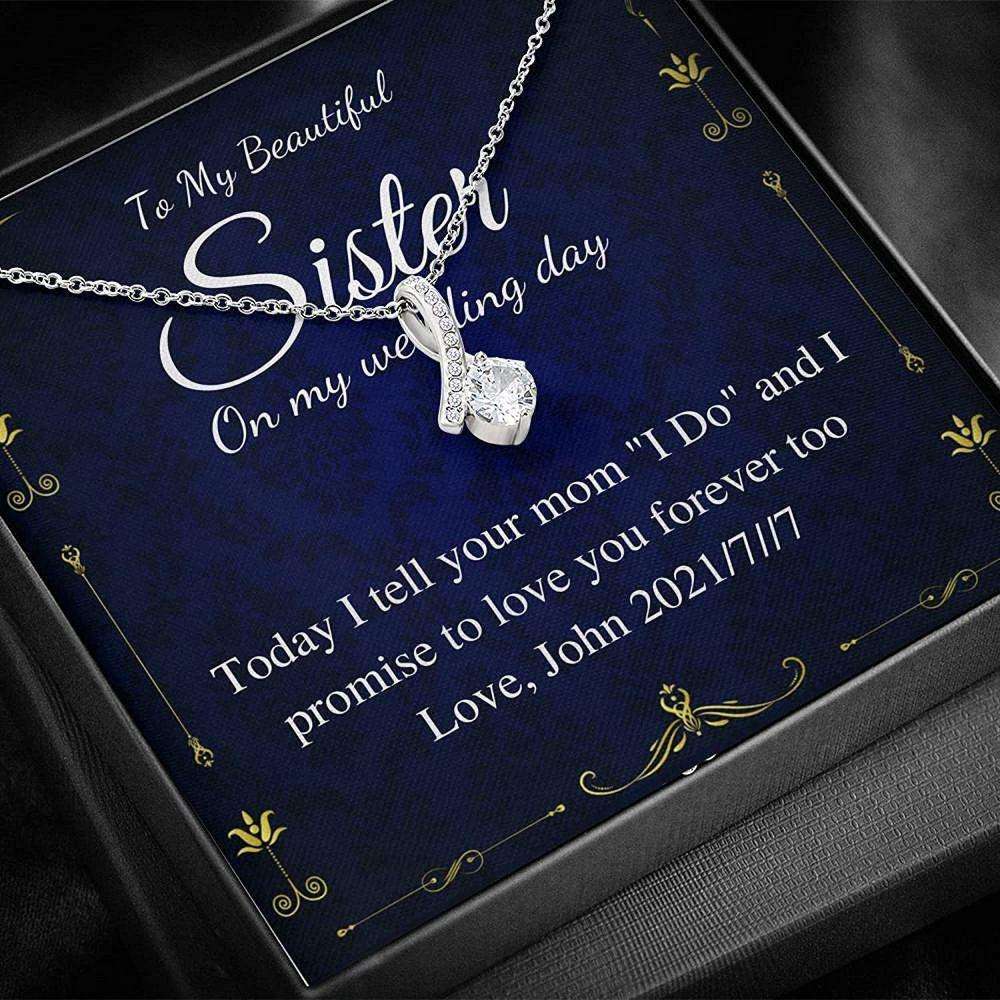 Sister Necklace, To Sister Gift From Groom, Rehearsal Dinner,Wedding Necklace From Brother Gifts For Friend Rakva