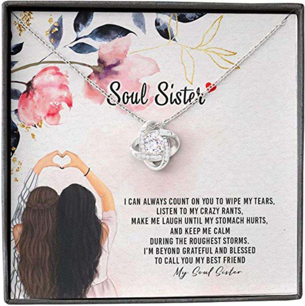 Sister Necklace, To Soul Sister Best Friend Grateful Blessed Laugh Calm Storm Necklace Gifts For Friend Rakva