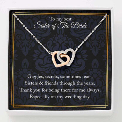 Sister Necklace, Wedding Gift For Sister Of The Bride, Wedding Necklace For Sister From Bride Gifts For Friend Rakva