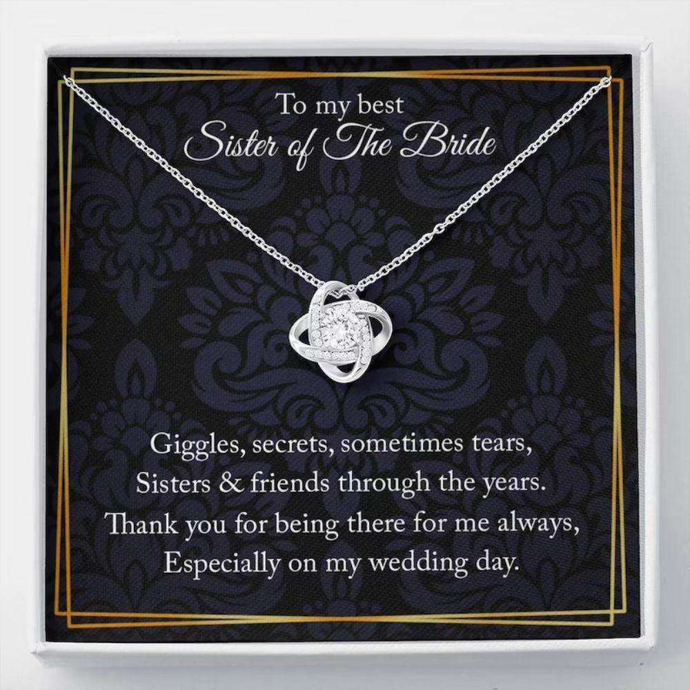 Sister Necklace, Wedding Gift For Sister Of The Bride, Wedding Necklace For Sister From Bride Gifts For Friend Rakva