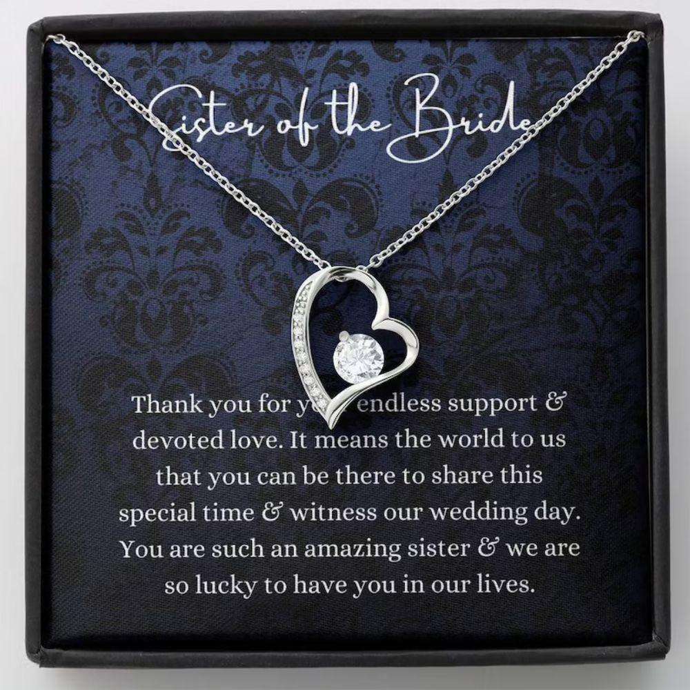 Sister Of The Bride Necklace Gift, Sister Wedding Gift From Bride And Groom, Bridal Party Necklace Gifts for Sister Rakva