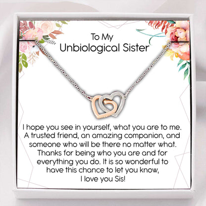 Sisters Necklace “ Uniological Sister Necklace “ Interlocking Necklace With Gift Box For Birthday Christmas Gifts For Friend Rakva