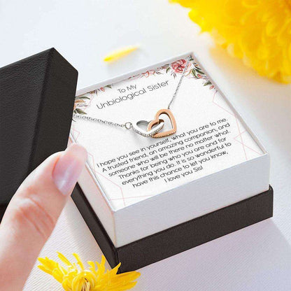 Sisters Necklace “ Uniological Sister Necklace “ Interlocking Necklace With Gift Box For Birthday Christmas Gifts For Friend Rakva