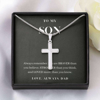 Son Necklace, Always Remember You Are Loved, Birthday Gift For Son, To My Son Cross Necklace, Present From Dad Gifts For Son Rakva