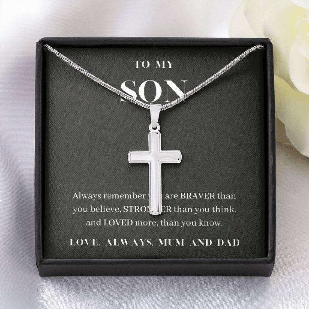 Son Necklace, Always Remember You Are Loved, Birthday Gift For Son, To My Son Cross, Present From Mum And Dad For Son Gifts For Son Rakva