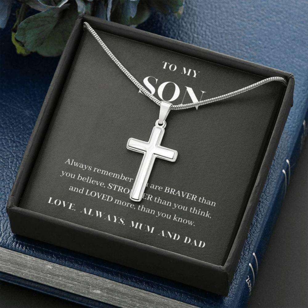 Son Necklace, Always Remember You Are Loved, Birthday Gift For Son, To My Son Cross, Present From Mum And Dad For Son Gifts For Son Rakva