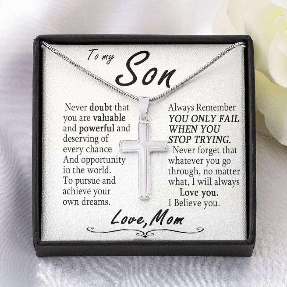 Son Necklace, Christian Jewelry Cross Necklace, Valentine Day Gifts For Son, Birthday Necklace Gift From Mom, Religious Gift Gifts For Son Rakva