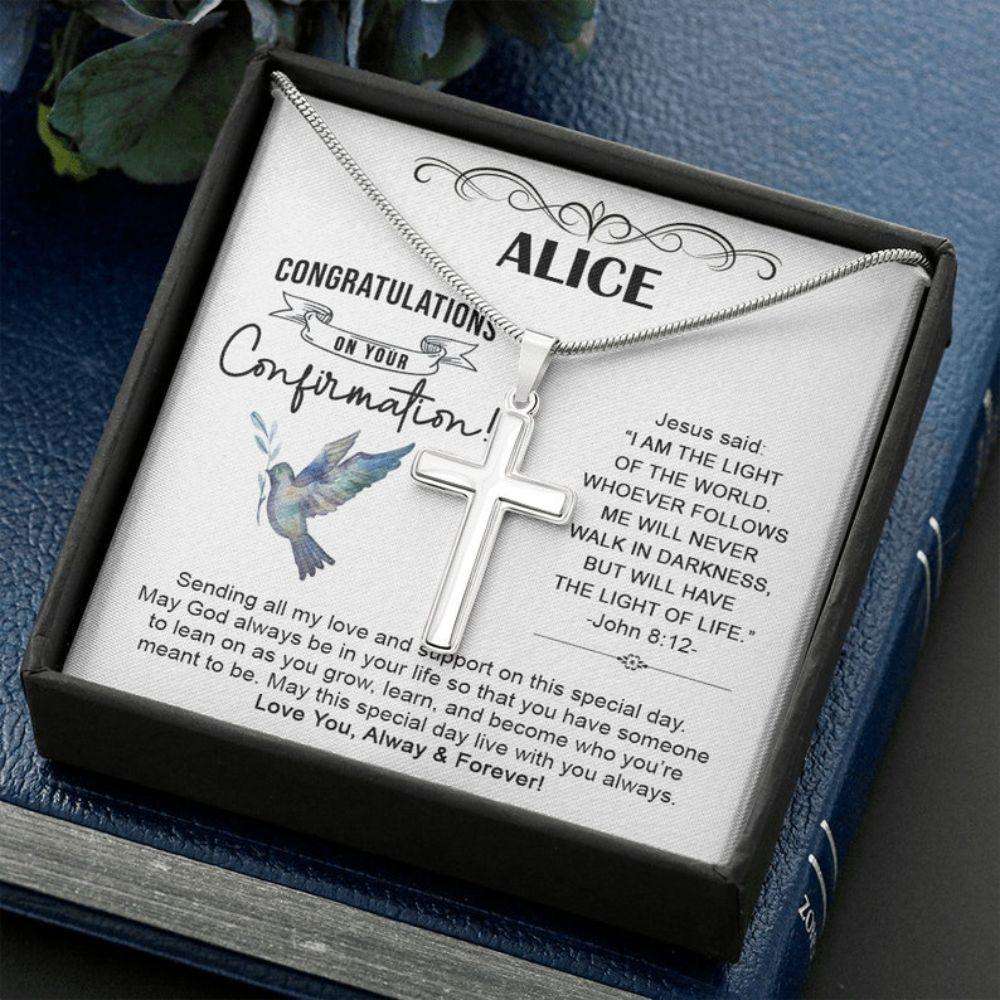 Son Necklace, Confirmation Gift For Teen Boy, Baptism Gift For Son, First Communion Gift Cross Necklace, Boy Confirmation Gift From Godparent Gifts For Son Rakva