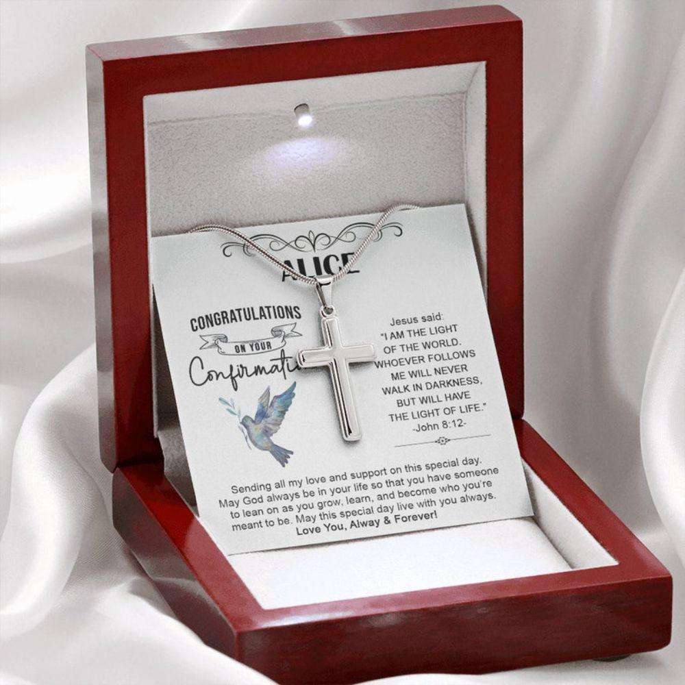 Son Necklace, Confirmation Gift For Teen Boy, Baptism Gift For Son, First Communion Gift Cross Necklace, Boy Confirmation Gift From Godparent Gifts For Son Rakva