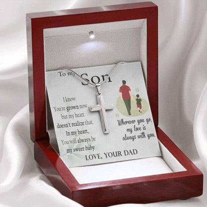 Son Necklace, Cross Necklace For Son, Gift From Dad With Message Card, Christian Cross Necklace, Son Gifts From Dad, Religious Gift Gifts For Son Rakva