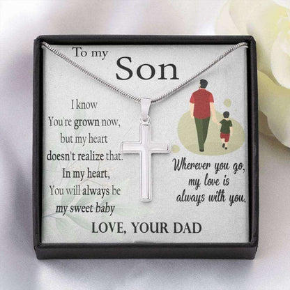 Son Necklace, Cross Necklace Gift For Son From Dad, Christian, Religious, Birthday Necklace Gifts For Son Rakva