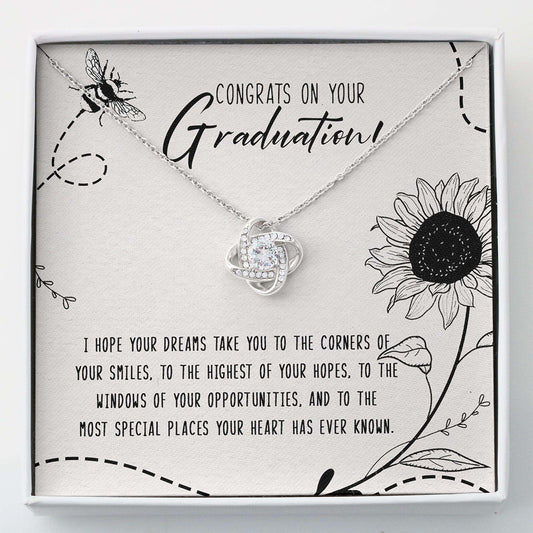 Son Necklace, Daughter Necklace, Congrat On Your Graduation Gift “ Graduation Gift Love Knot Necklace Dughter's Day Rakva