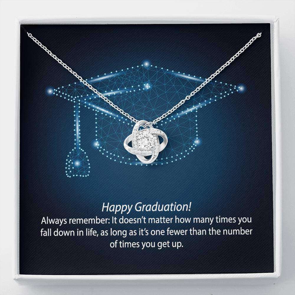 Son Necklace, Daughter Necklace, Graduation Always Get Up Love Knot Necklace Dughter's Day Rakva