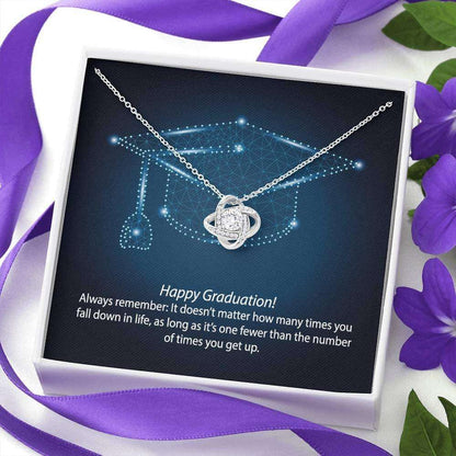 Son Necklace, Daughter Necklace, Graduation Always Get Up Love Knot Necklace Dughter's Day Rakva