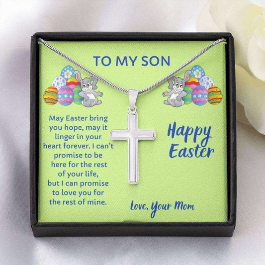 Son Necklace, Easter Gift For Son, Cross Necklace For Son From Mom, Message Card For Son Gifts For Son Rakva