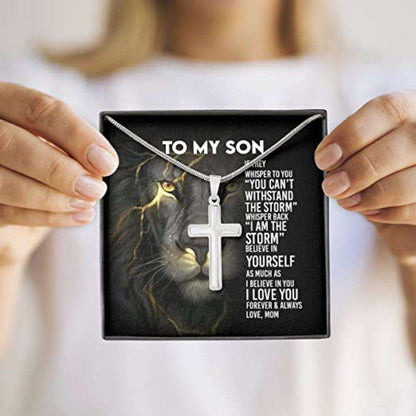 Son Necklace From Mom Whisper Storm Believe Love Necklace Gift For Men Boys Gifts for dad Rakva