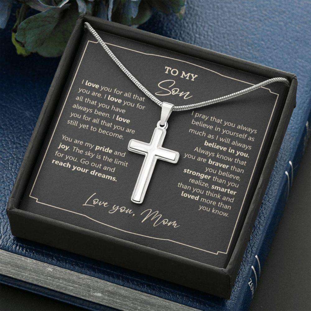 Son Necklace, Gift For Son, Son Cross Necklace, Necklace For Boy, To My Son Cross Necklace, Graduation Gift For Son For Archievement Rakva