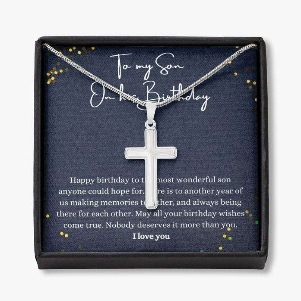 Son Necklace Gift, Happy Birthday Son Gift, Son Birthday, Son Thoughtful Cross Neckalce Gifts For Son Rakva