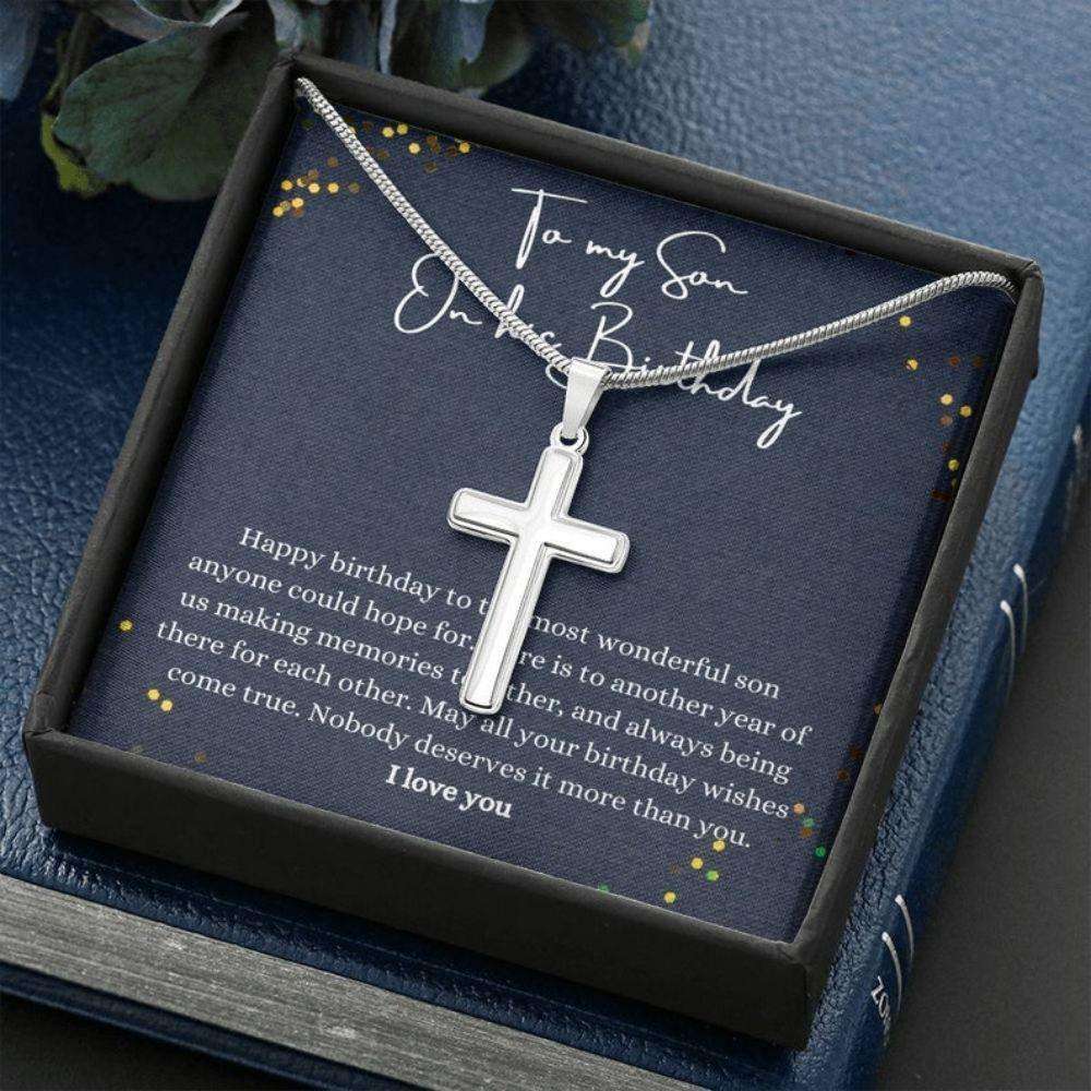 Son Necklace Gift, Happy Birthday Son Gift, Son Birthday, Son Thoughtful Cross Neckalce Gifts For Son Rakva