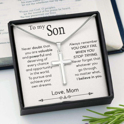 Son Necklace, Happy Easter Cross Necklace, Easter Necklace For Son From Mom, Easter Religious Gift, Easter Jewellery Gifts For Son Rakva