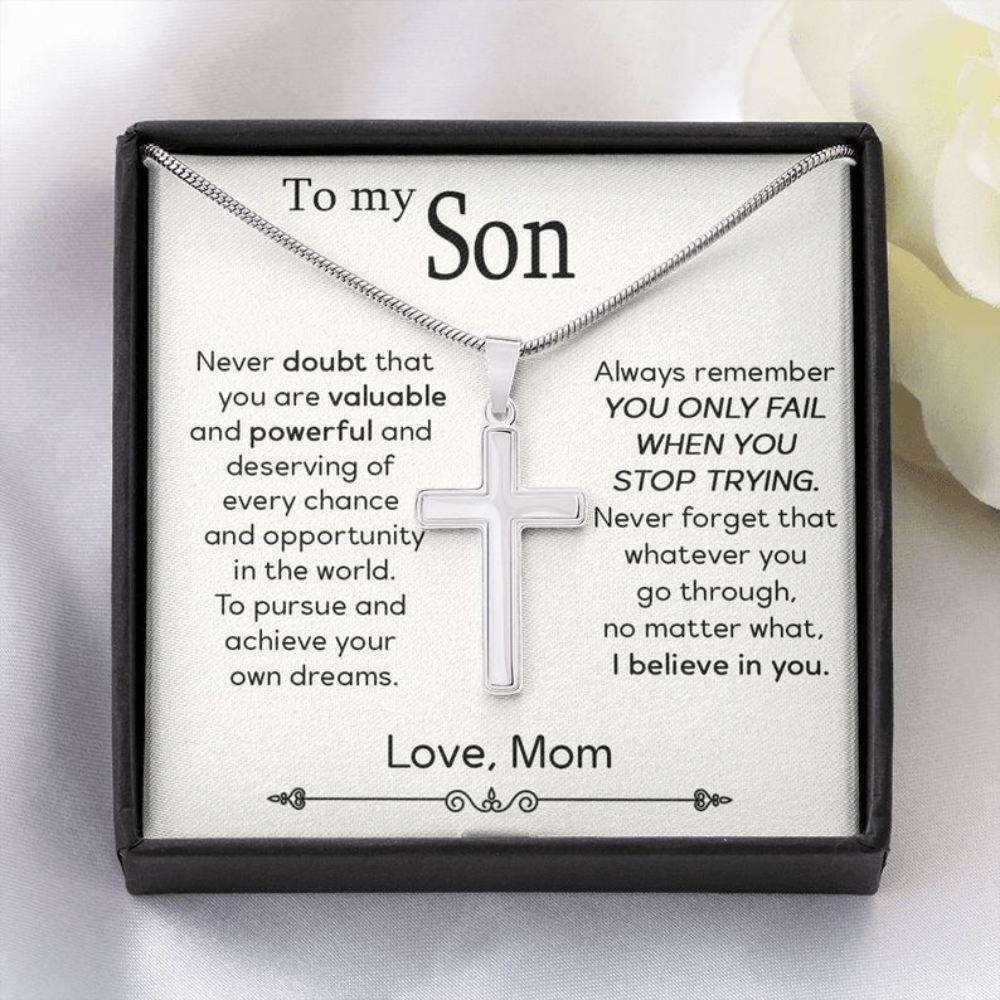 Son Necklace, Happy Easter Cross Necklace, Easter Necklace For Son From Mom, Easter Religious Gift, Easter Jewellery Gifts For Son Rakva