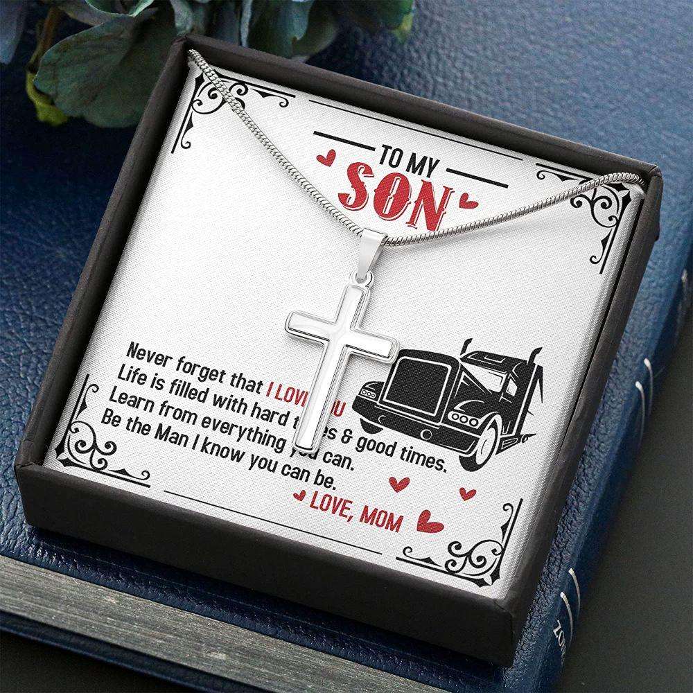 Son Necklace, Necklace Trucker’S Son -To My Son Gift Necklace For Son From Mom Gifts For Son Rakva