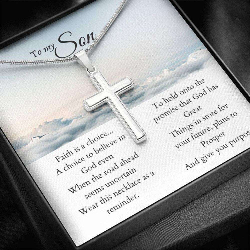 Son Necklace, To My Son Faith Necklace “ Gift For Son Birthday Christmas Gifts For Son Rakva