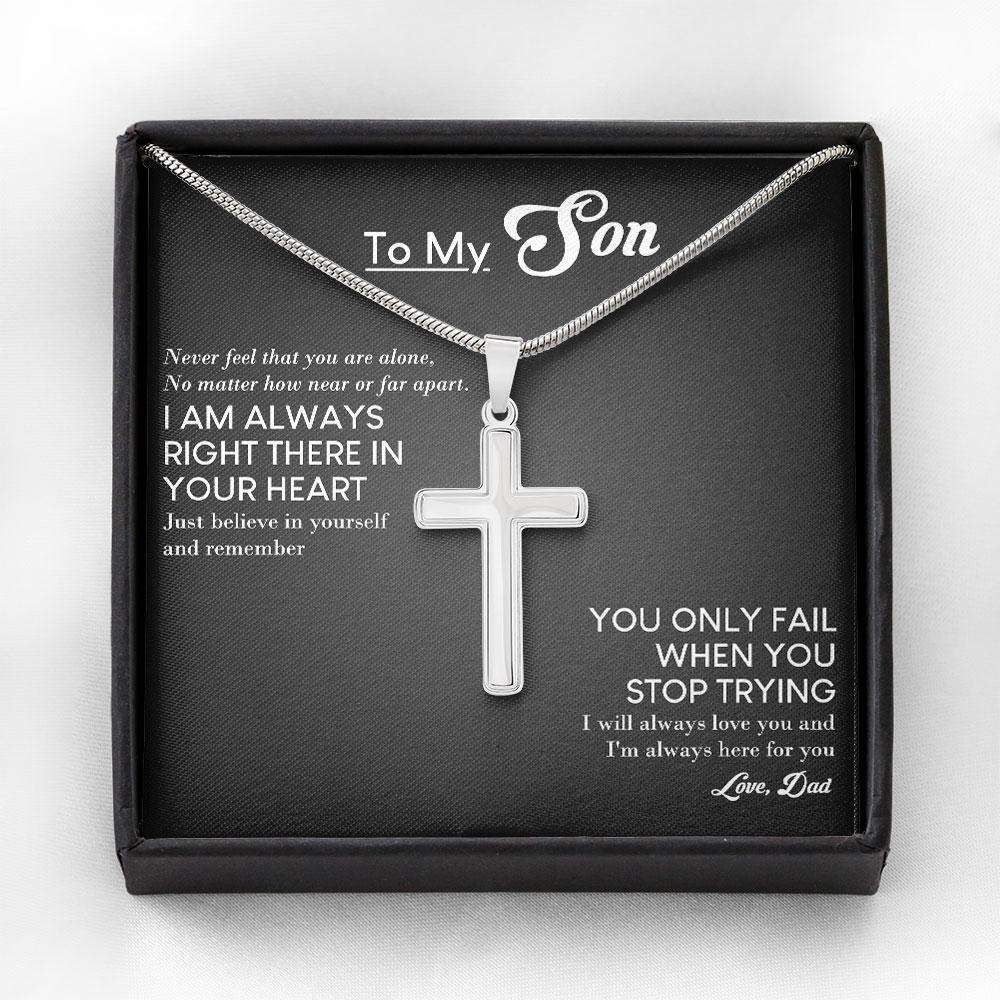 Son Necklace To My Son, Gift For Son From Dad “ Cross Necklace Gifts For Son Rakva