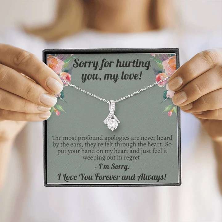 Sorry Gift For Your Love - 925 Sterling Silver Pendant To Say Sorry ( Apology ) Rakva