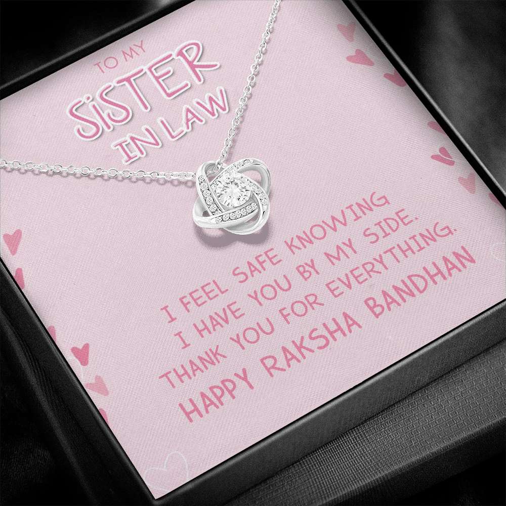 Special Raksha Bandhan Gift for Sister in Law - Pure Silver Necklace Gift Set Gifts for Sister Rakva