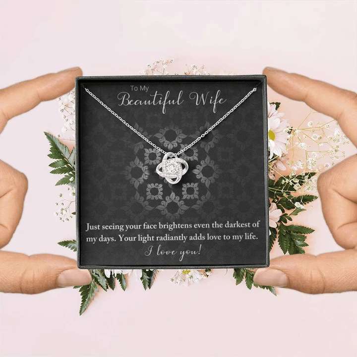 Special Romantic Gift To Wife - Pure Silver Pendant & Message Card | Combo Gift Box For Karwa Chauth Rakva