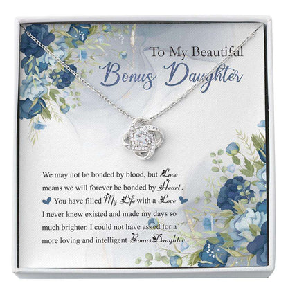 Stepdaughter Necklace, Bonus Daughter Gift Best Bonus Daughter Christmas Necklace Sentimental Card Family Love Gift Custom Necklace Gifts For Daughter Rakva