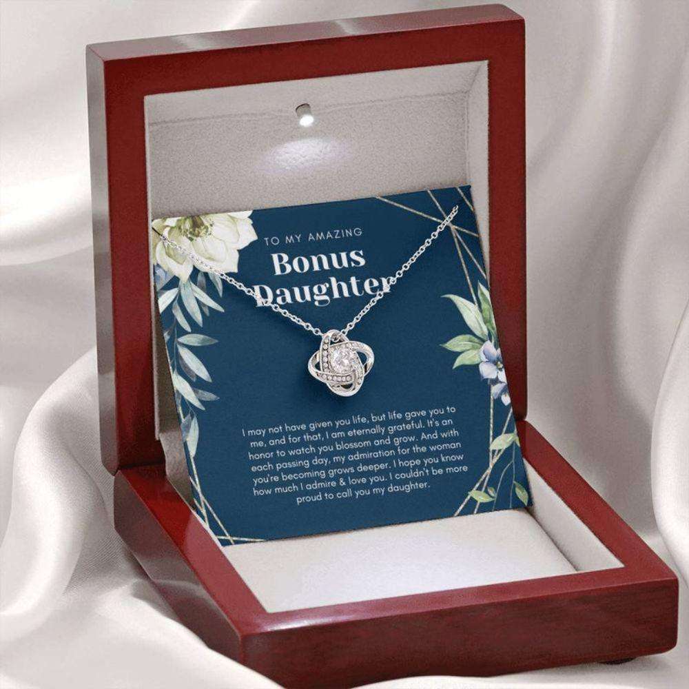 Stepdaughter Necklace, Bonus Daughter Gift: Cz Necklace With Meaningful Card, Step Daughter Gift, Gift For Adopted Daughter Dughter's Day Rakva