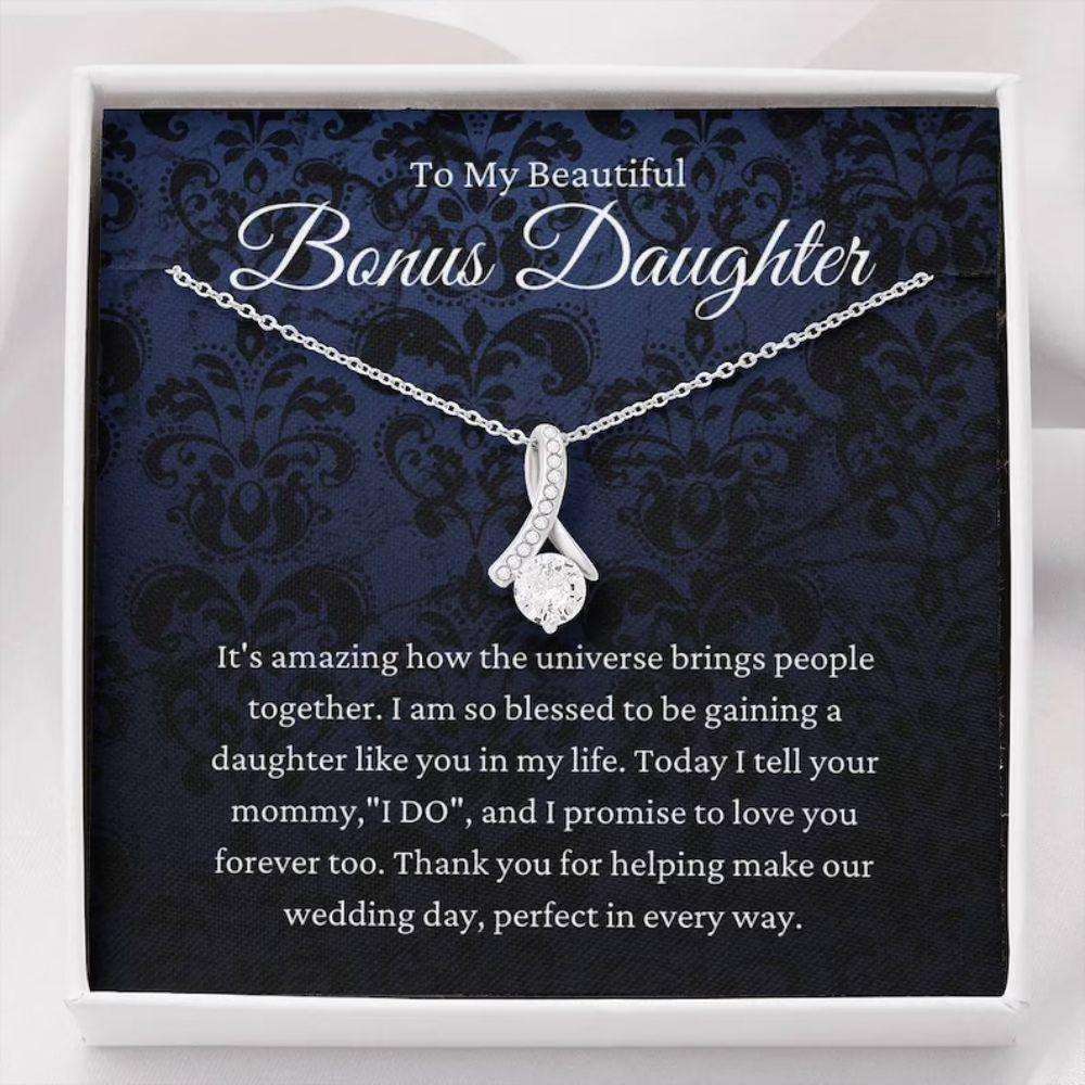 Stepdaughter Necklace, Daughter Of The Bride Gift Necklace, To Stepdaughter Bonus Daughter Gift From Stepdad On Wedding Day Gifts For Daughter Rakva