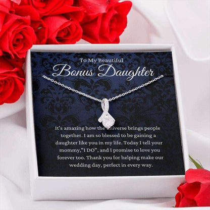 Stepdaughter Necklace, Daughter Of The Bride Gift Necklace, To Stepdaughter Bonus Daughter Gift From Stepdad On Wedding Day Gifts For Daughter Rakva