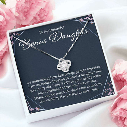 Stepdaughter Necklace, Daughter Of The Groom Gift From Bride “ Love Knot Necklace Gifts For Daughter Rakva