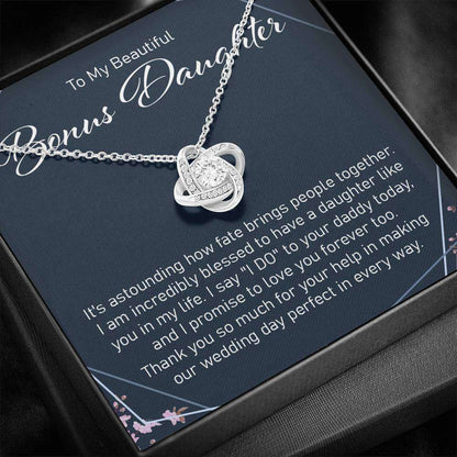 Stepdaughter Necklace, Daughter Of The Groom Gift From Bride “ Love Knot Necklace Gifts For Daughter Rakva