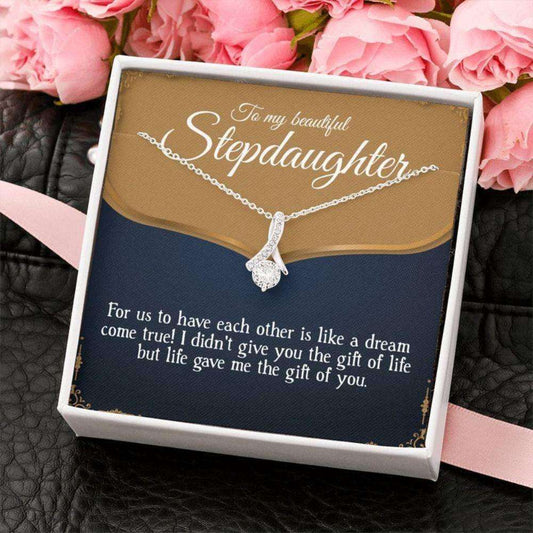 Stepdaughter Necklace Gift From Stepmother, Bonus Daughter Wedding Day Necklace Dughter's Day Rakva