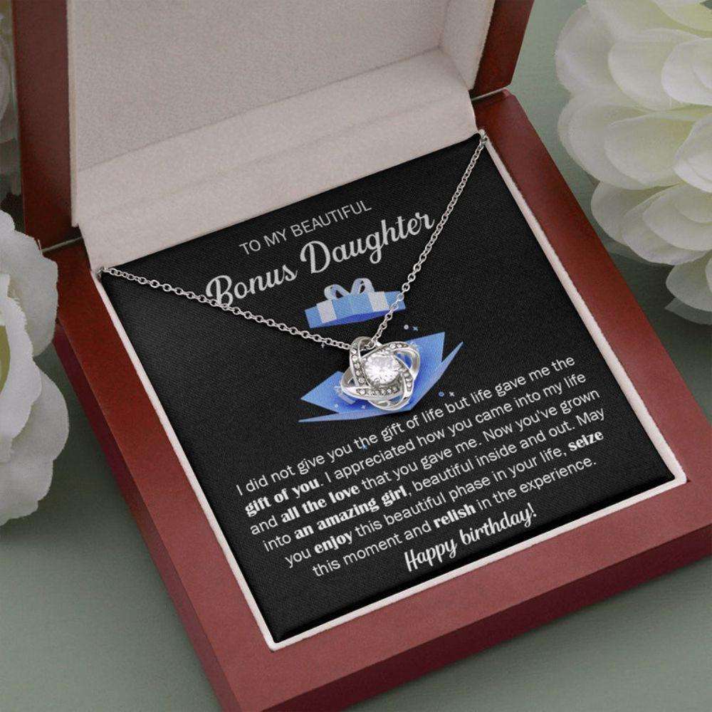 Stepdaughter Necklace, Happy Birthday Necklace For My Bonus Daughter, Bonus Daughter Necklace On Birthday, Stepdaughter Birthday Necklace Dughter's Day Rakva