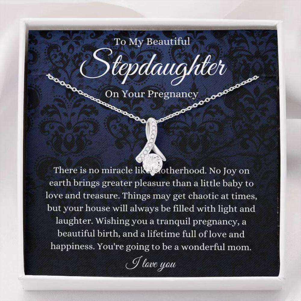 Stepdaughter Necklace, Stepdaughter Pregnancy Necklace, Gift For Mom To Be, Expecting Mom Gifts For Daughter Rakva