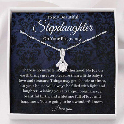 Stepdaughter Necklace, Stepdaughter Pregnancy Necklace, Gift For Mom To Be, Expecting Mom Gifts For Daughter Rakva