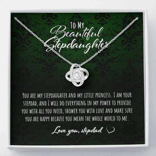 Stepdaughter Necklace, To My Beautiful Stepdaughter From Stepdad “ Necklace Gifts For Daughter Rakva