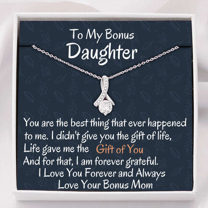 Stepdaughter Necklace, To My Bonus Daughter Gift Of You Necklace, Birthday Gift, I Love You Dughter's Day Rakva