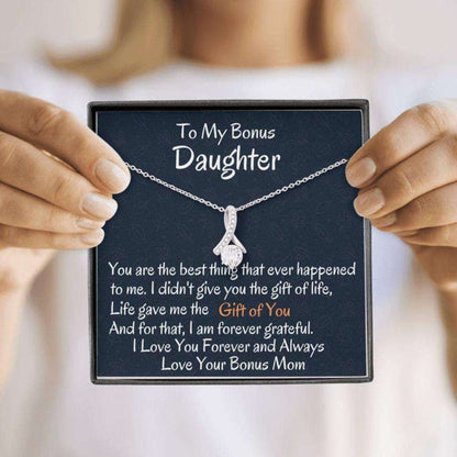 Stepdaughter Necklace, To My Bonus Daughter Gift Of You Necklace, Birthday Gift, I Love You Dughter's Day Rakva