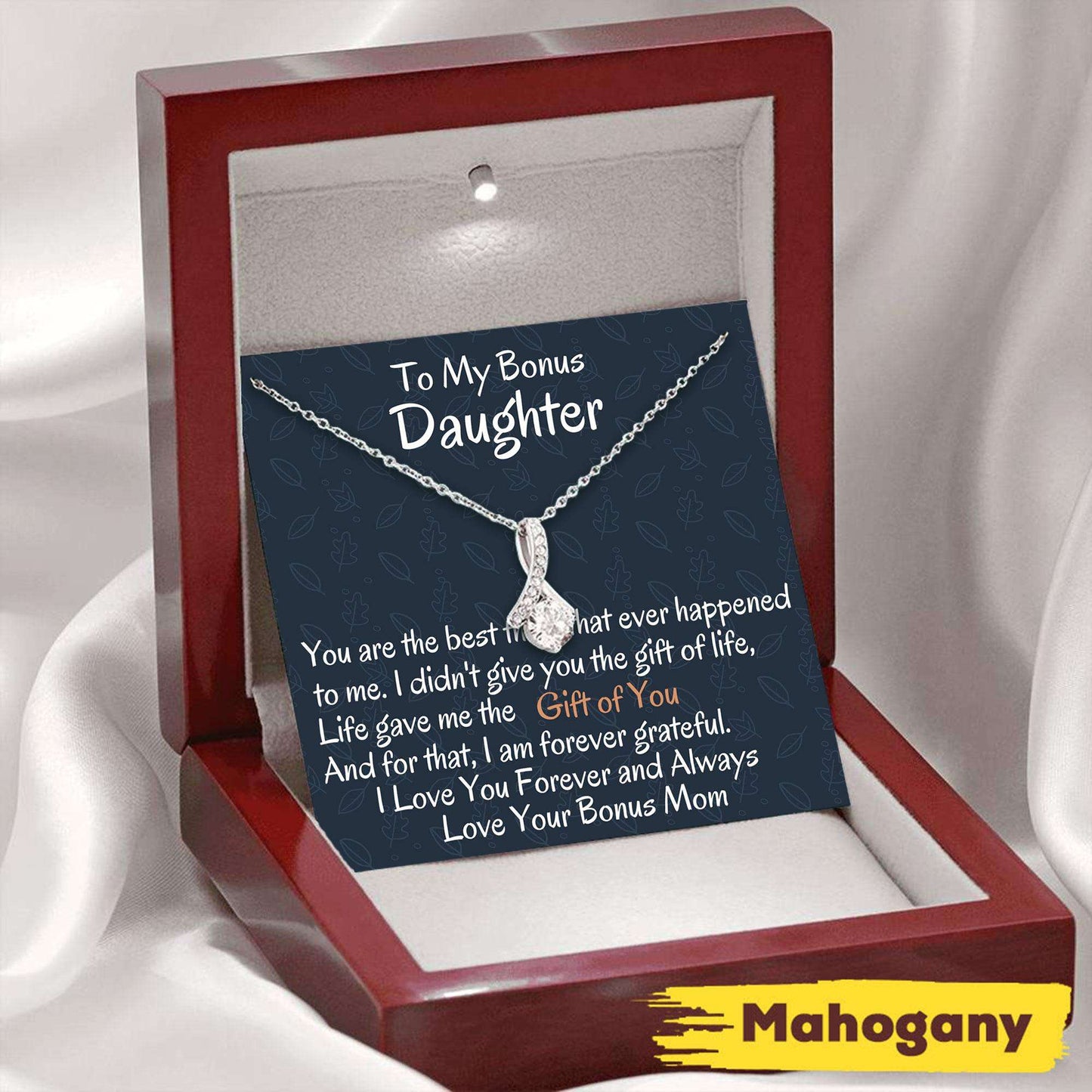 Stepdaughter Necklace, To My Bonus Daughter Gift Of You Necklace, Birthday Gift, I Love You Dughter's Day Rakva