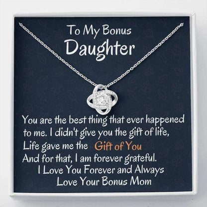 Stepdaughter Necklace, To My Bonus Daughter Love Knot Necklace, Birthday Gift, I Love You Dughter's Day Rakva