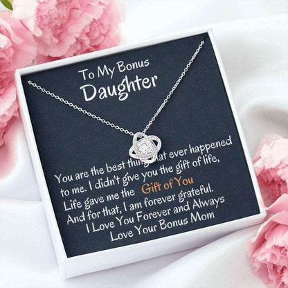 Stepdaughter Necklace, To My Bonus Daughter Love Knot Necklace, Birthday Gift, I Love You Dughter's Day Rakva