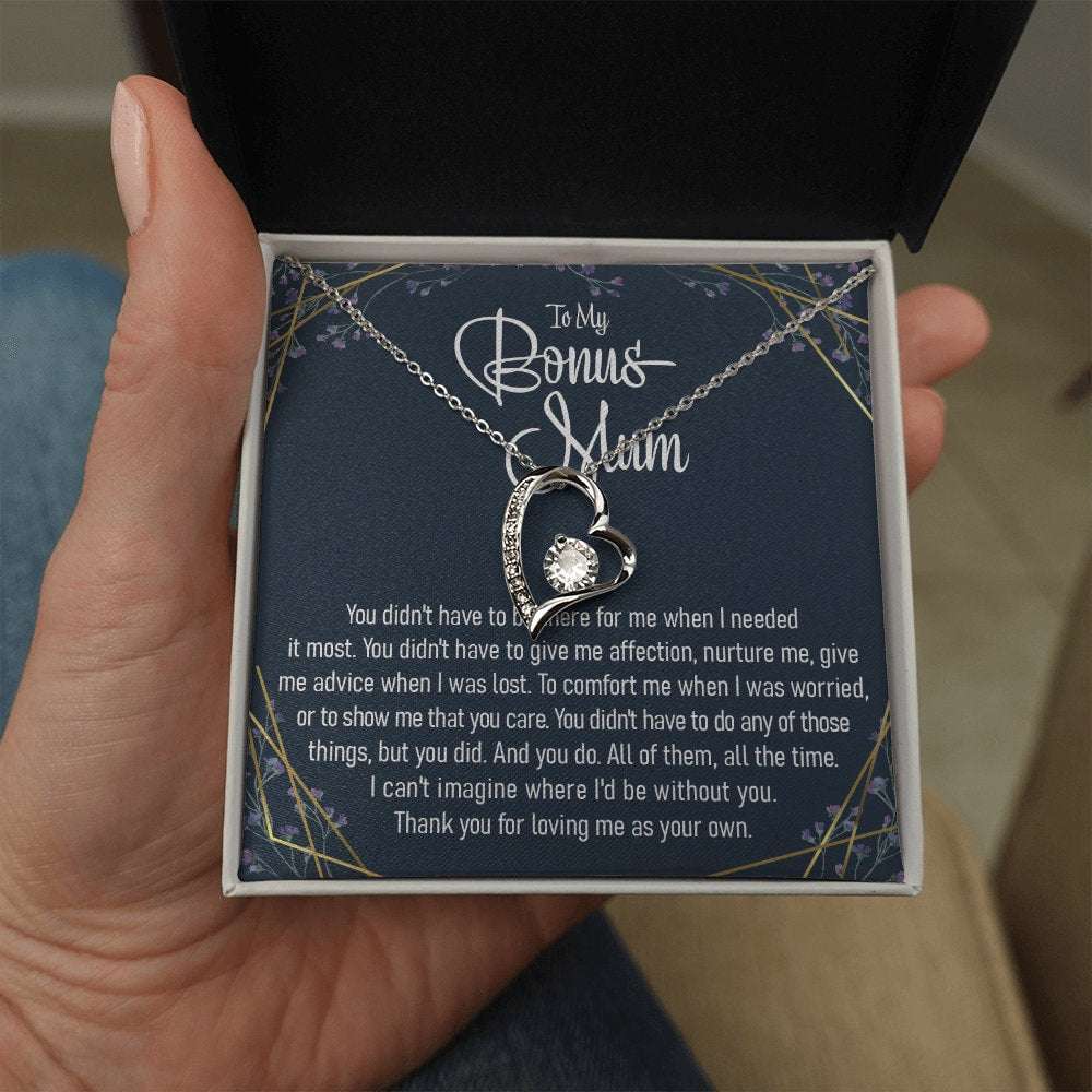 Stepdaughter Necklace, To My Bonus Mum Forever Love Necklace In A Gift Box With Thoughtful Message Card Dughter's Day Rakva